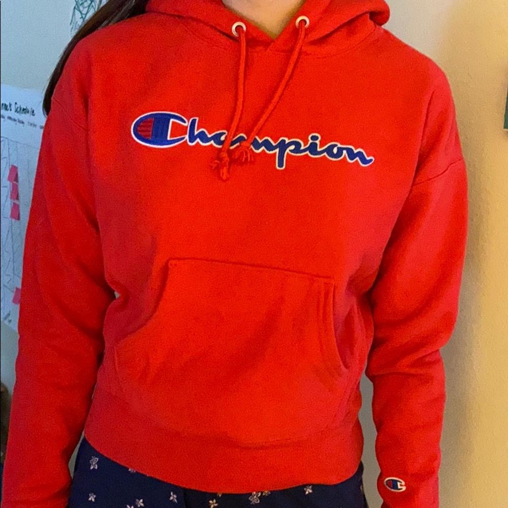 red champion hoodie